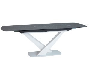 Стол стеклянный Signal Cassino II Ceramic 160(220)X90 черный белый